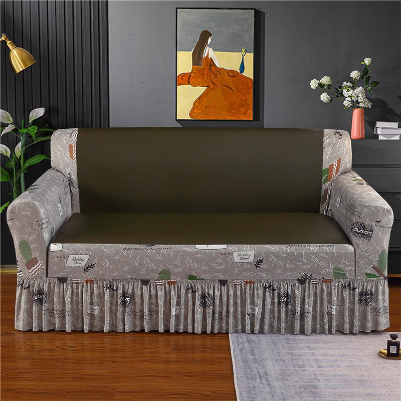 Leather Sofa Cover Full Set Of Technology Cloth Leather Sofa Cover Cover Four Seasons Universal Waterproof Sofa Seat Cushion Non-Slip Skirt