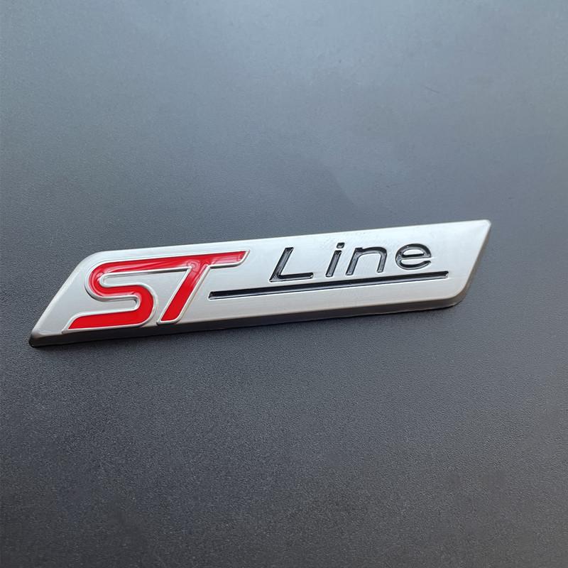 3D Metal Logo ST Line Sticker Car Trunk Fender Badge For Ford Mondeo Mk5 Puma Kuga Fiesta Focus ST Line Emblem Accessories AOV1
