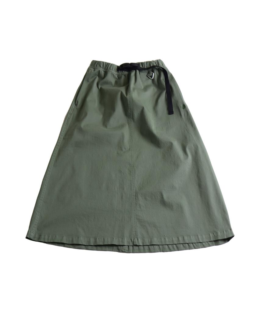OFFGRID Cotton Spandex Belted Long Skirt - Light Khaki