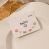 1Set Simple And Compact Silver Needle Earring Set Love Geometric Earring Combination Cute Sweet And Versatile Earrings