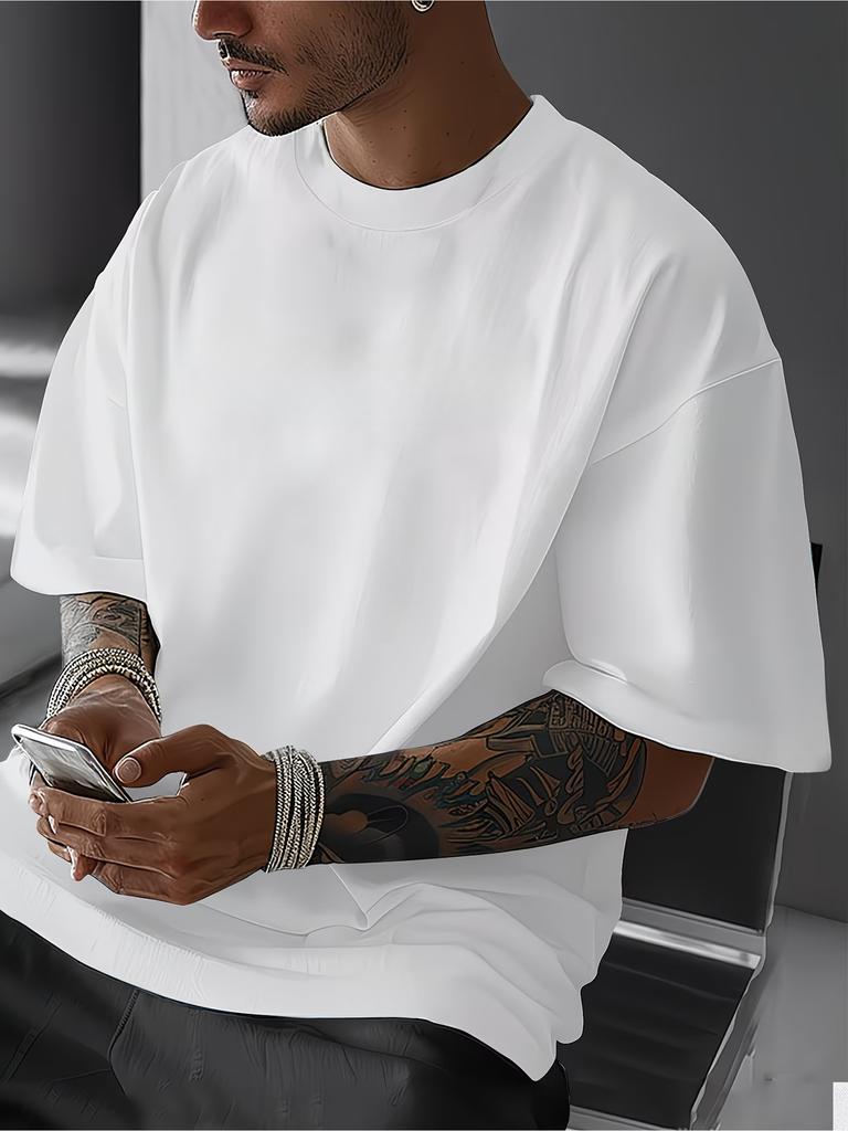 Fashion Unisexs Cotton T Shirt Unisex Tee Oversized Casual Heavyduty Black Pure Cotton Oneck Half Sleeve Comfortable Allseason
