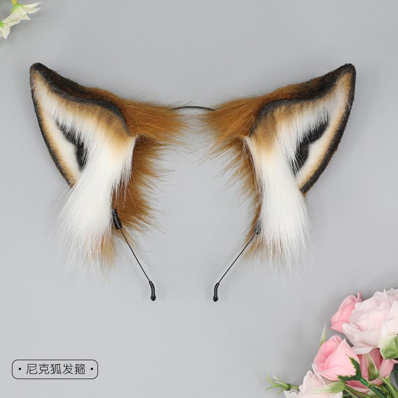 Simulation Animal Ear Hair Accessories Cosplay Comic Show Props Jewelry Headgear Cute Plush Headband Fox Nick Headband