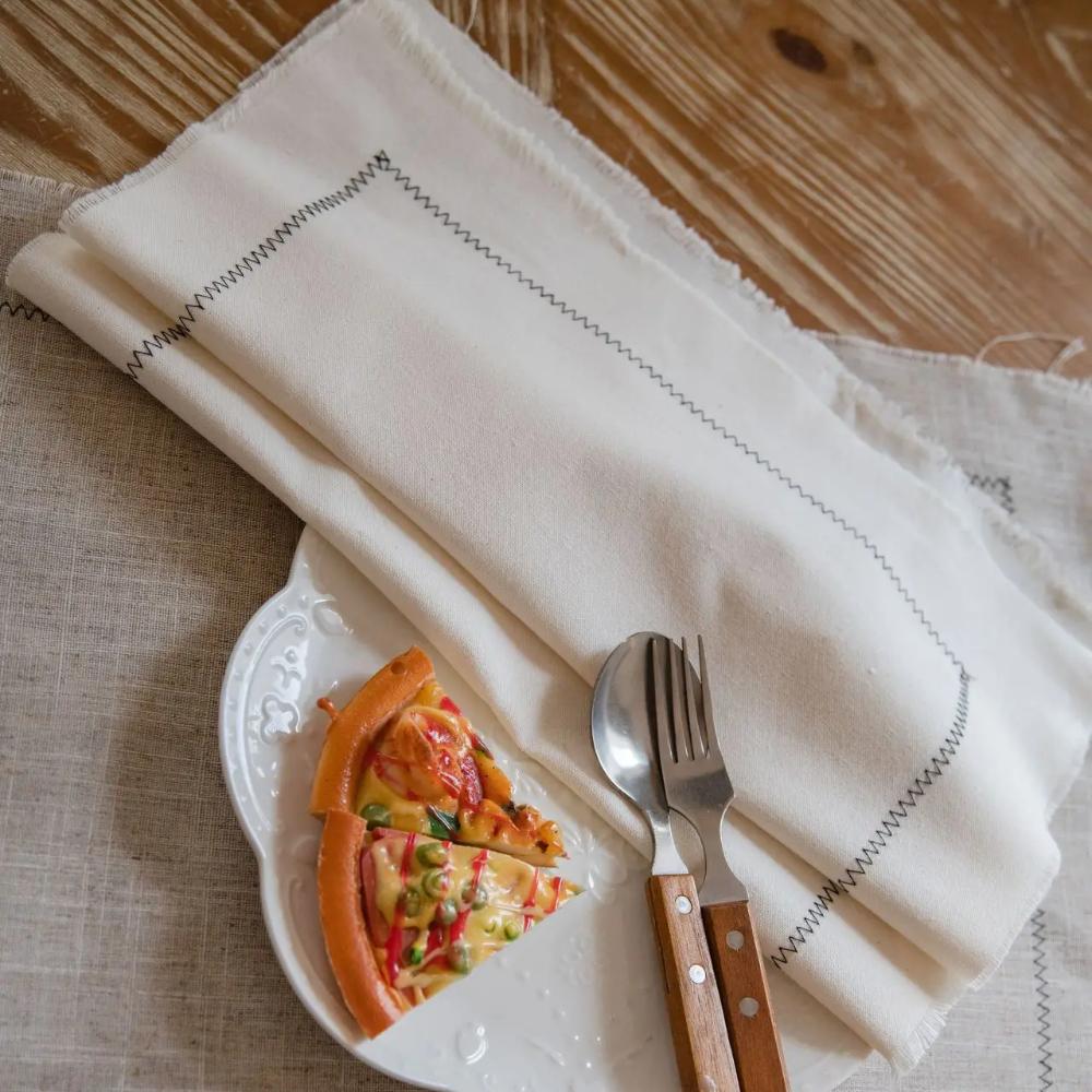 10PCS 30x45cm 100% Cotton Cloth Napkins Embroidered Tea Towel Versatile Handmade Washable for Dinner Wedding and Parties Decor