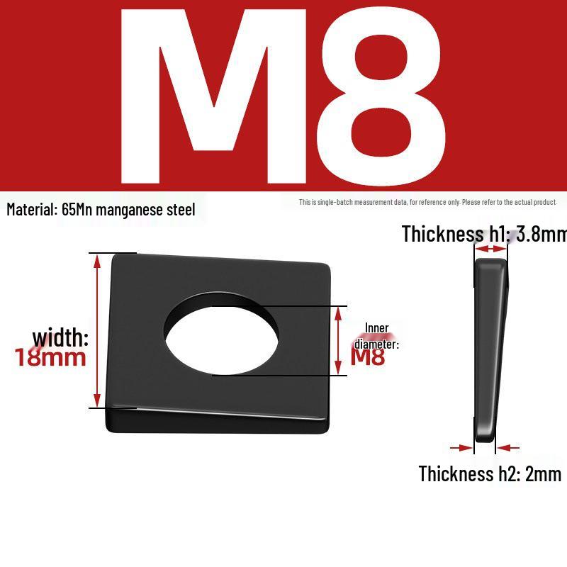 GB852 Blackened Square Bevel Washer for I-beam M6/M8/M20/M24/M30