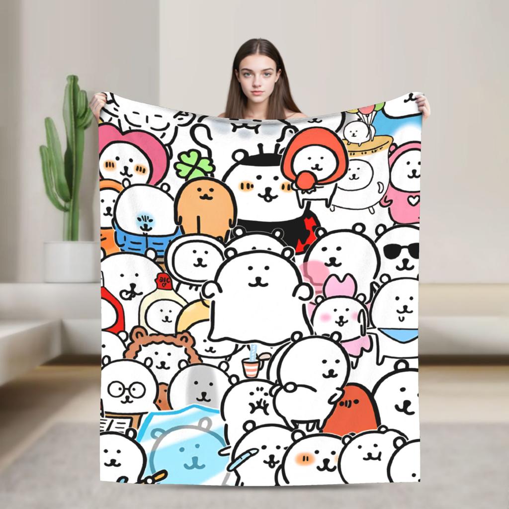 Joke Bear Blanket Warm Novelty Plush Throw Blanket For Girls Boys Couch Chair Sofa Bed Flannel Bedspread Bed Cover