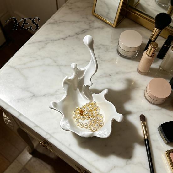 Burr-free Jewelry Organizer 3D Printed Tray, Water Splash Design Tray for Rings, Earrings, Necklaces, Pearlescent Storage Box