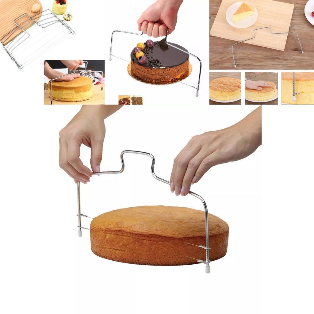 Prémiový nerezový kráječ 304 s dvojitým a jednoduchým drátem na chléb a dorty