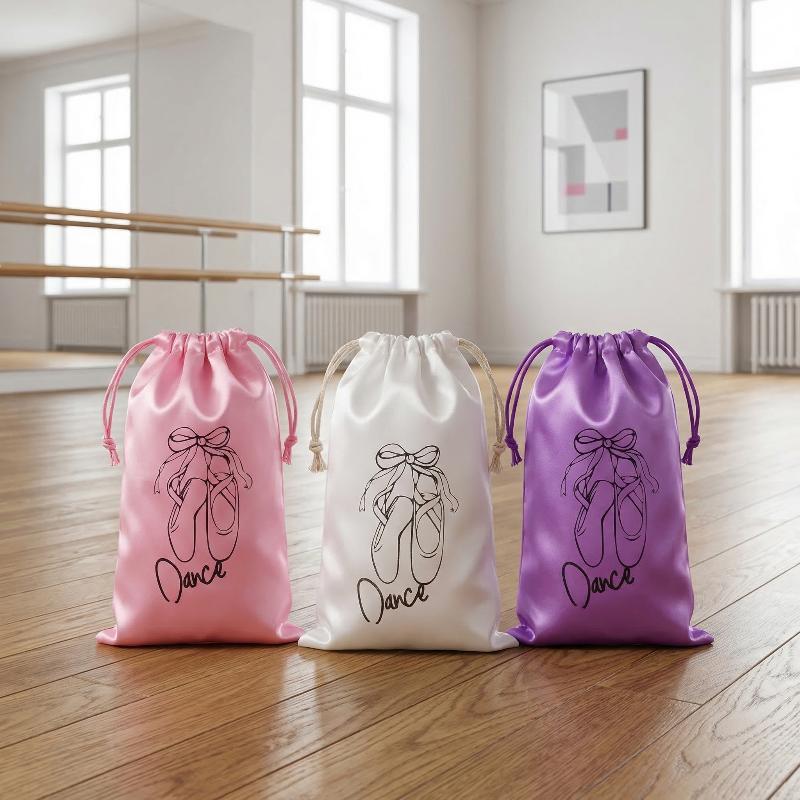 Multi Purpose Dance Shoes Storage Bag Portable Satin Handbag Shoe Organizer for Gym Dance Studio Classroom Use