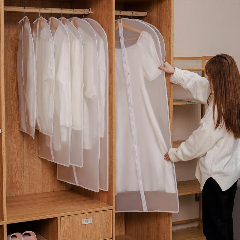 1 Piece PEVA Transparent Hanging Clothes Dust Cover Household Coat Suit Dust Cover Wardrobe Clothing Dust-proof Organizer Bag