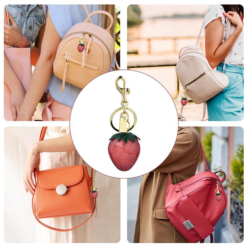 Strawberry Bag Charm Purse Charms Keychain,Strawberry Purse Charm,Strawberry Accessories Keychian For Women Valentine Bag Gifts