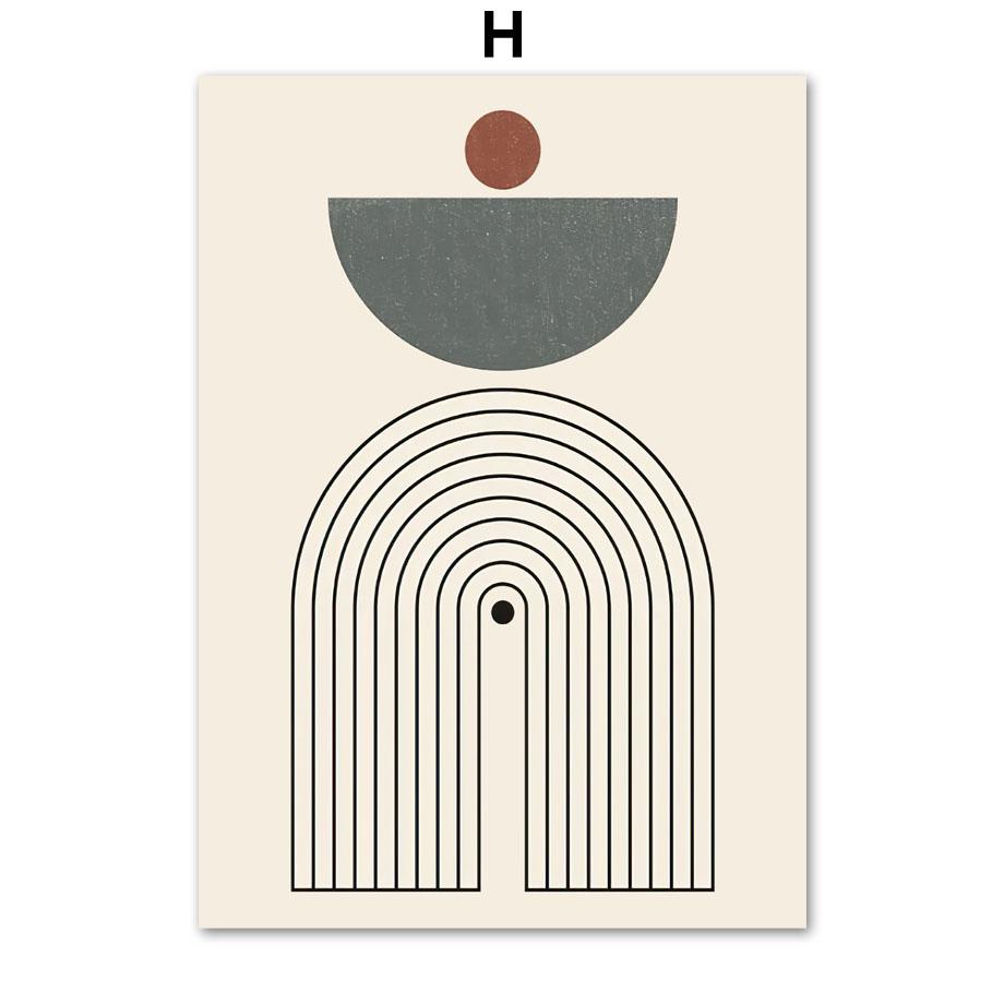 Boho Sun Moon Leaf Rainbow Geometry Landscape Wall Art Canvas Painting Abstract Posters And Prints Picture For Living Room Decor