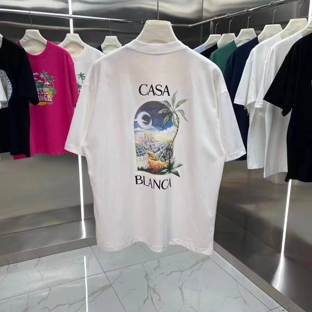 2025 Neues Hochwertiges Lässiges Rundhals Kurzarm T-Shirt Sommer Neues Druckmuster Locker Unisex und Damen Styles