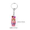 12pcs/set Drip Wood Matryoshka Russian Dolls Key Rings  Birthday Kids Gift
