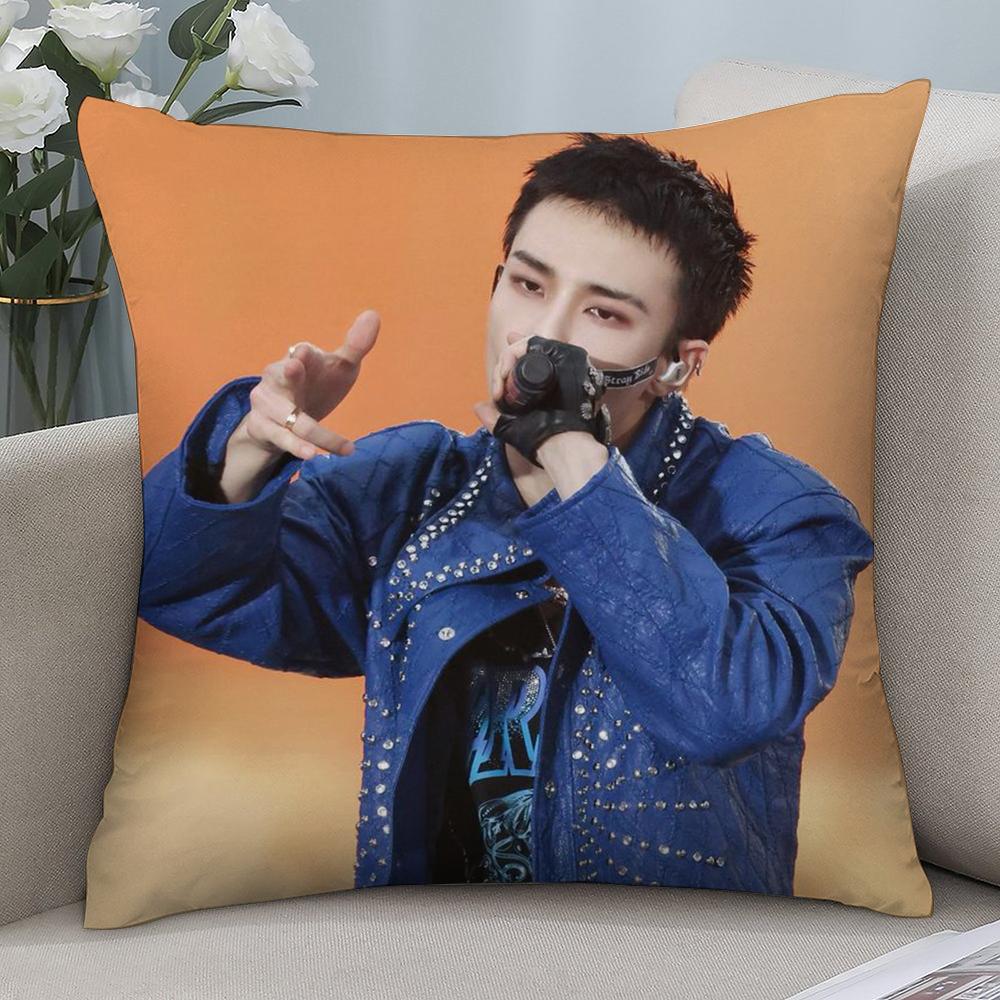 HOT-KPOP Idol h-Hyunjin Pillow Case Short Plush Sofa Decorative Gift Home Double-sided Printing Cushion