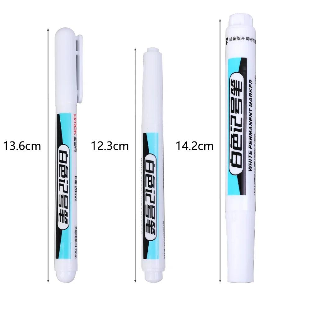 5/1Pcs Oily White Marker Pen Graffiti Pens Waterproof Permanent Gel Pencil Tire Notebook Glass Painting Pen 0.7mm 1mm 2.5mm