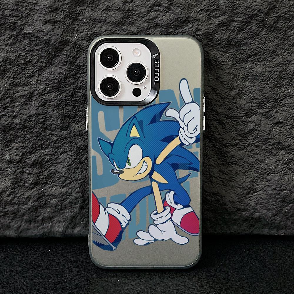 Cartoon Hedgehog S-Sonics Phone Case for Samsung Galaxy S26 S25 Edge S24 S23 S22 S21 FE S20 Ultra Plus 5G Colorful Silver Cover