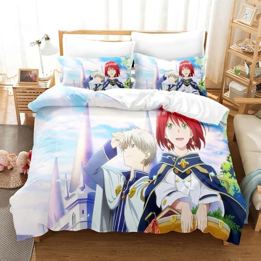 

3D Cartoons Snow White With The Red Hair Bedding Set Single Twin Full Queen King Size Bed Set Adult Kid Bedroom Duvet Cover Sets EU Single(135*200cm)3pcs