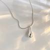 S925 Silver Necklace For Women Waterdrop Shape Fashion Minimalist Pendant Necklace Cute Charm Necklace Birthday Gift