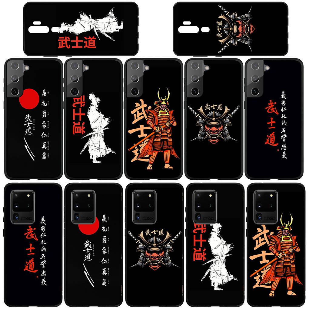 Phone Case for iPhone 17 16 15 Plus XR 16E Huawei P30 P20 Lite Redmi Note 14 12 11 13 Pro Max OPPO A60 A80 A40 A18 A38 Bushido Samurai Yin Yang Cover