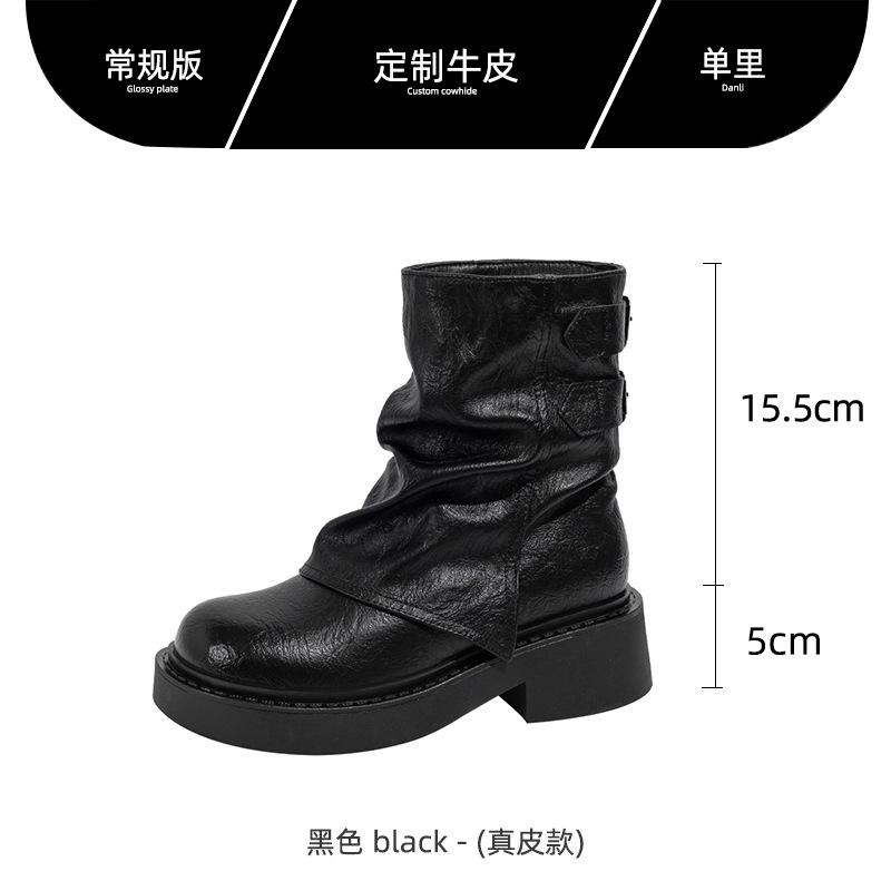 

Martin boots women s Maillard short boots women s 2025 new spring and autumn single boots thick-soled brown trousers knight boots Martin boots 35