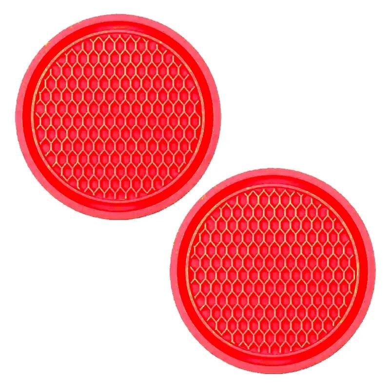 2Pcs Car Non-slip Water Cup Pad Diamond Rhinestone Decor For Car Bottle Holder Coaster Auto Interior Decoration Accessorie Tools