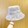 Hat women's versatile trendy sun hat sunscreen sun hat thin lace bucket hat hollow breathable