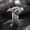 1 Retro Punk Skull Ram Head Ring - Unisex Hip-Hop Style with Motorcycle Elements, Adjustable Open Design, Skull Decorative Ring