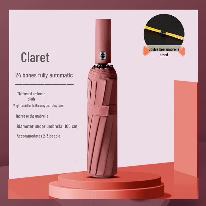 Ultra Durable UV Protection Auto Double-Fold Black Umbrella.