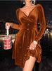 Women's New V-Neck Long Sleeve Fashion Sexy Evening Dress Dress Women's Clothing