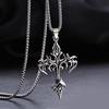 1 Piece Fashion Retro Flame Cross Pendant Necklace, Unisex Long Chain Punk Gothic Trendy Accessories