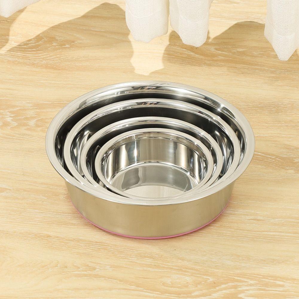 Silicone Bottom Dog Basin Anti-slip Stainless Steel Cat Dog Bowls Heat Resistant Extra Thick Cat Water Drinking Bowl