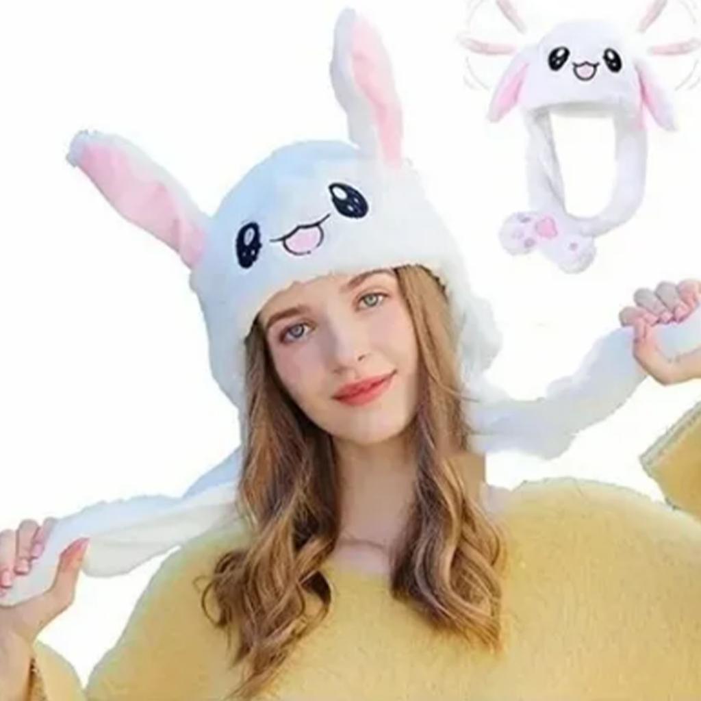 Leuchtende Lange Hasenmütze LED Elektrisch Plüsch Verstellbar Niedlich Cartoon Leuchtende Ohren Bewegliche Hasenmütze