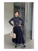 Jiu'er Elegant Korean High-Waisted Lace Pleated Skirt 0714