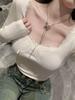 Chic Square-Neck Long-Sleeve Slim-Fit Women's Top
