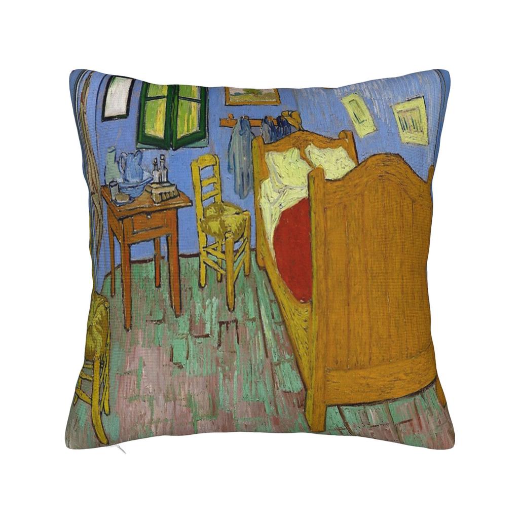 Van Gogh Wheatfield with a Reaper Pillowcase Cushion Cover Gift Oil Painting Throw Pillow Case Cover Home Wholesale 45*45cm