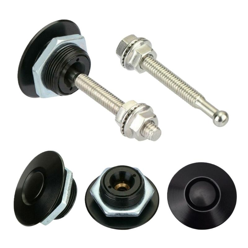 Universally Aluminum Push Button Car Front Bumper Hood Pin Bonnet Lock Latches Clip