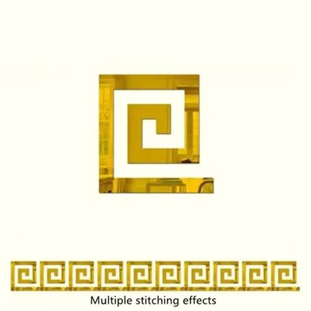 Panneaux Muraux Miroir Acrylique Autocollants - Bordure Adhésive Peel&Stick pour Bord de Salon Chambre, Décoration Architecturale pour la Maison