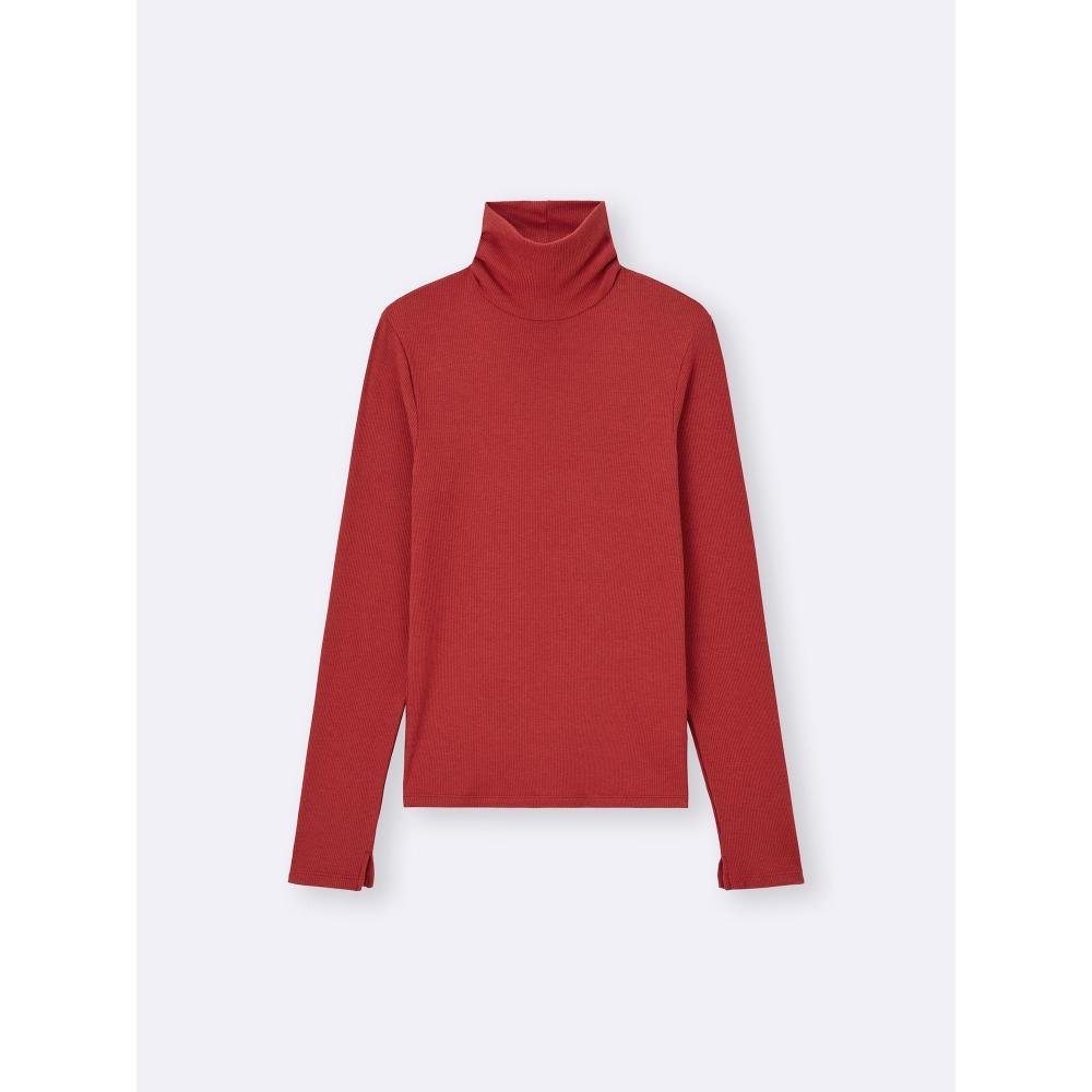 Gu By Uniqlo Warm Ribbed Turtleneck Tee  Long Sleeve 