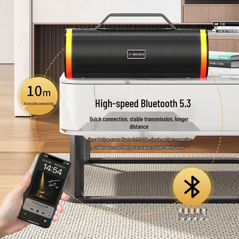 SANSUI V52 Portable Bluetooth Karaoke Speaker System (CN Version)