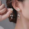 Two-Way Tassel Stud Earrings for Women: Sparkling Flower Design, Stylish 2022 Trend, Versatile with S925 Silver Needle.