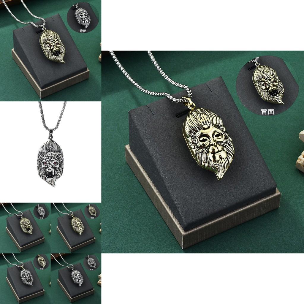 Distinctive Monkey King Necklace Made From Metal With Stunning Pad Gold Finish For A Bold Statement Look