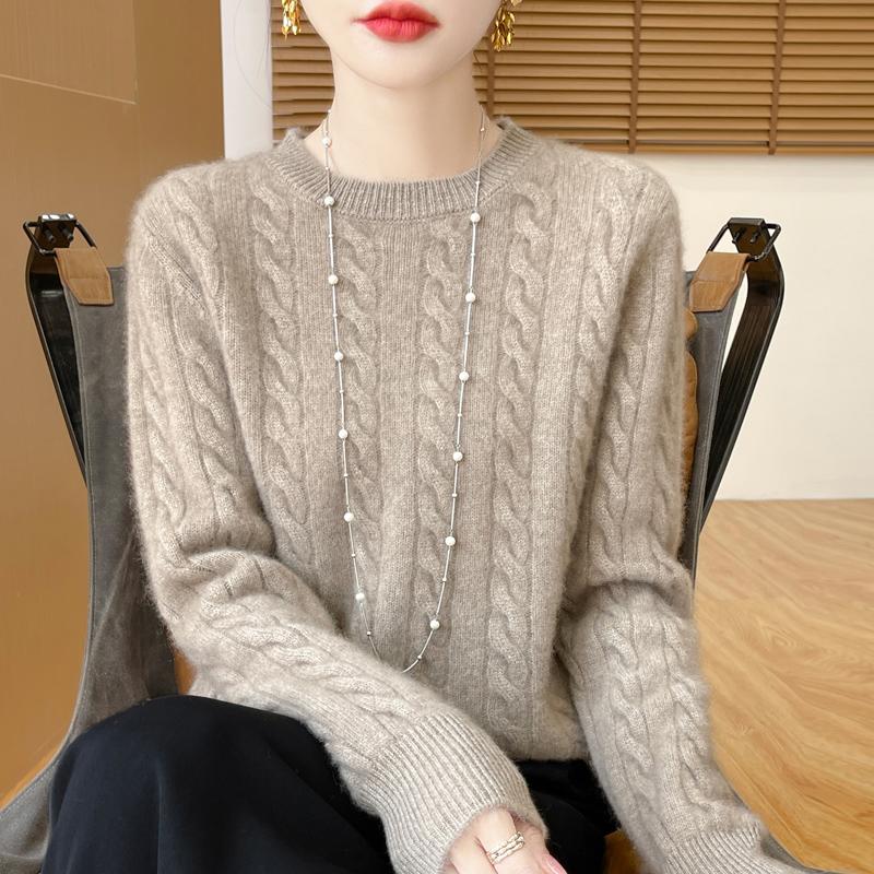 

Женский кашемировый свитер Qinghe кашемир 30% кашемир 70% шерсть осенне-зимний пуловер теплый и модный M коричневый