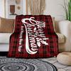 Christmas Greeting Card Plaid PatternBlanket Flannel Throw Blanket for Sofa, Bed, Travel, Camping, Office, Couch, Chair, And Bed Gift for Ch