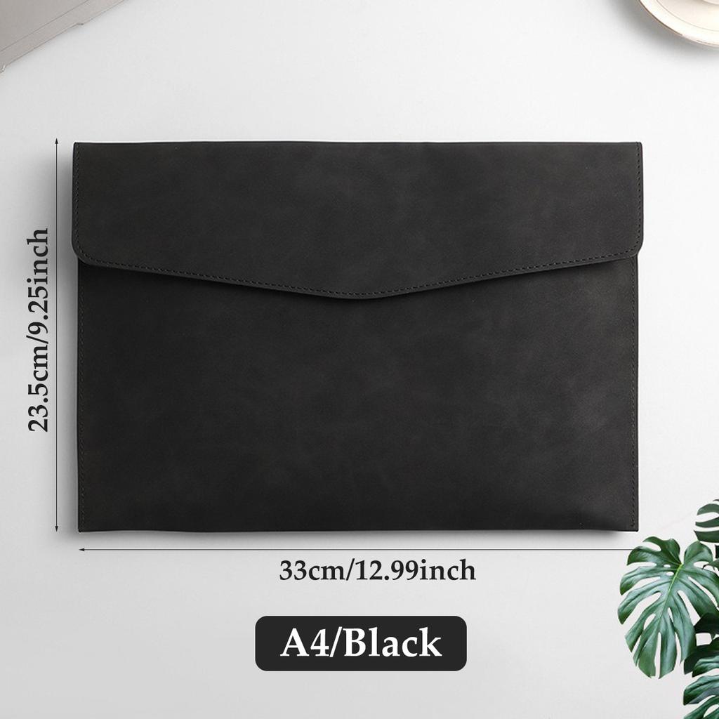 1pcs Leather A4 File Bag Waterproof Wear-resistant Ultra-large Capacity Folder Business Office School File Storage Supplies