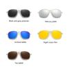 Transparent Frame Magnetic Clip 6 In 1 Sunglasses For Men Women Square Eyeglass Unisex