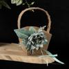 Handlicher Aufbewahrungskorb Leinen Blumenkorb mit Griffen Handgeflochtene Körbe Vielseitige Dekorationen Handgemachtes Geschenk