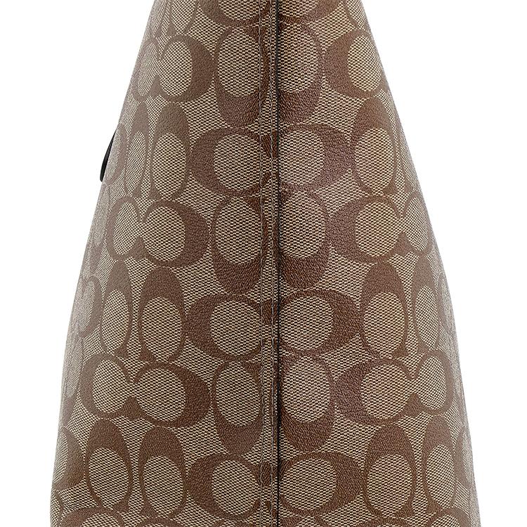 Coach City 33 Classic Monogram Tote Bag Women Tote Khaki Deep-Berry-Red 5696-IMRSF