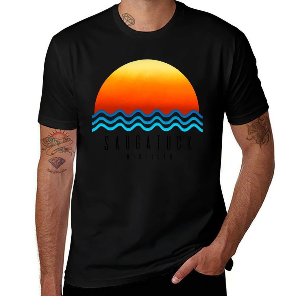 Saugatuck Michigan Tshirt Regular Fit Plain Tee Shirt