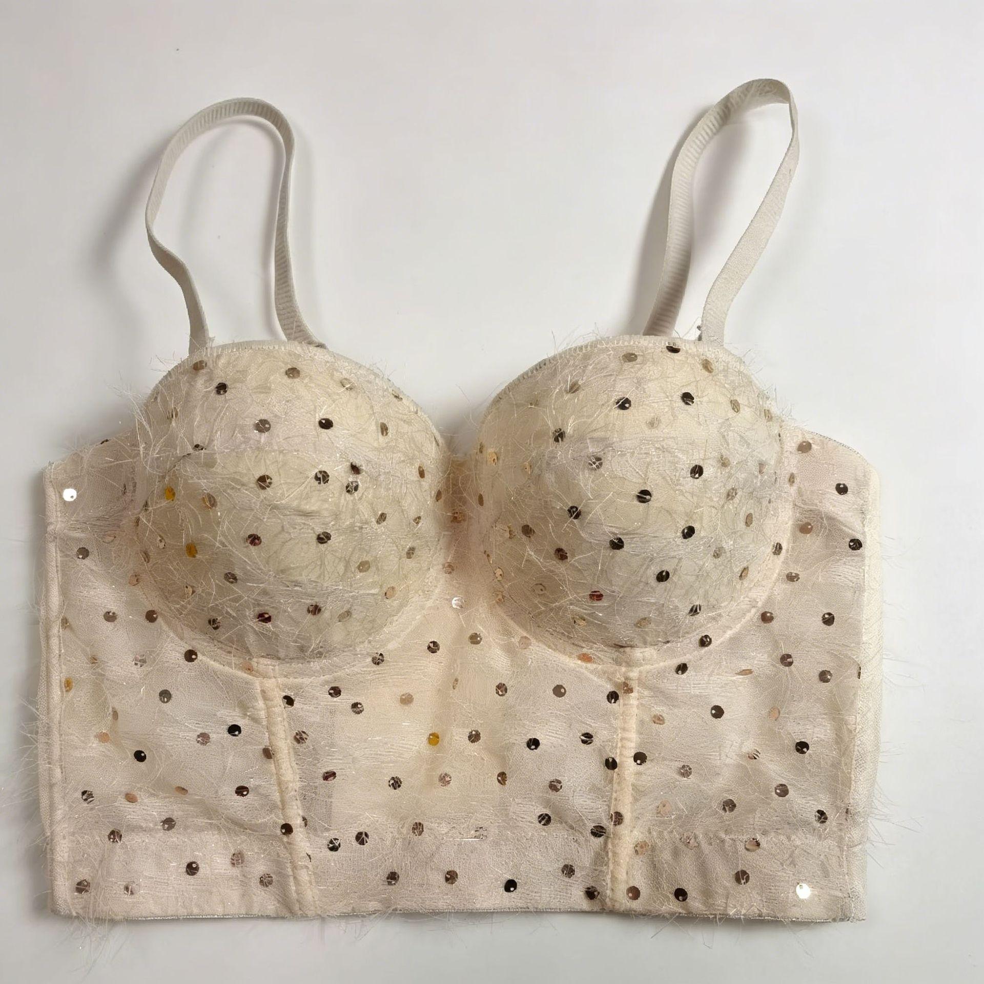 

Wind sexy tube top sequins fashion corset bras versatile underwear suspender bra 34