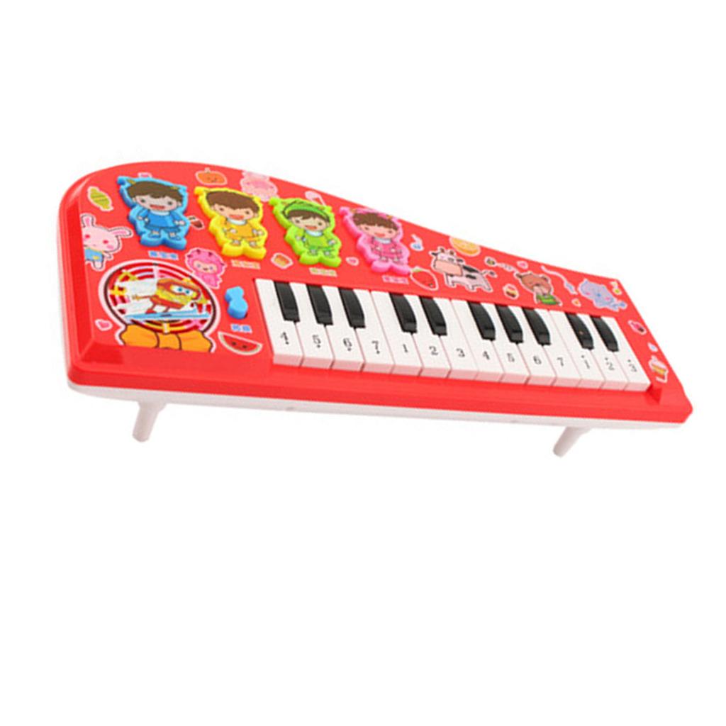 Kids Piano Toy Keyboard Cartoon Multi Function Electronic Instrument for Beginners Red